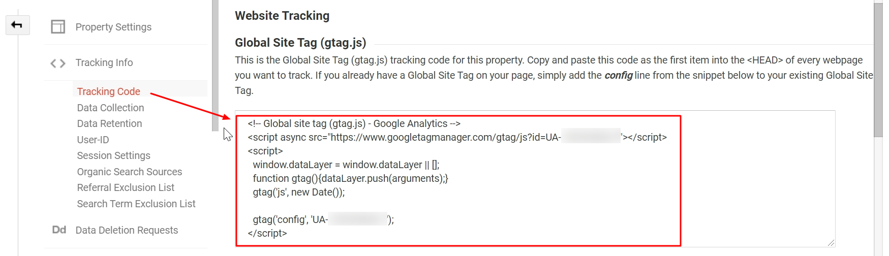 analytics tracking code